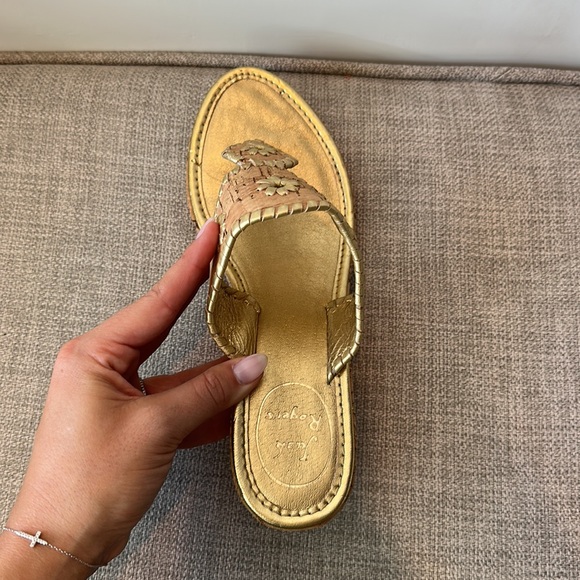 JACK ROGERS Raffia Wedge Mules | Heeled Mules | Thong Heels - Picture 3 of 3